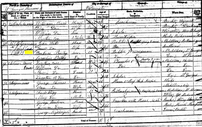 Ambrose Bailey 1851 census returns