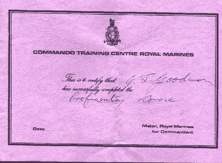 George James Goodman - Commando Training Centre, Proficiency Course