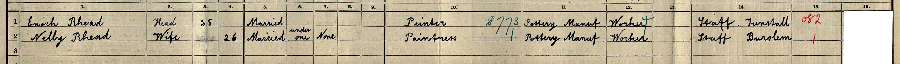 1911 census returns for Enoch and Nelly Rhead