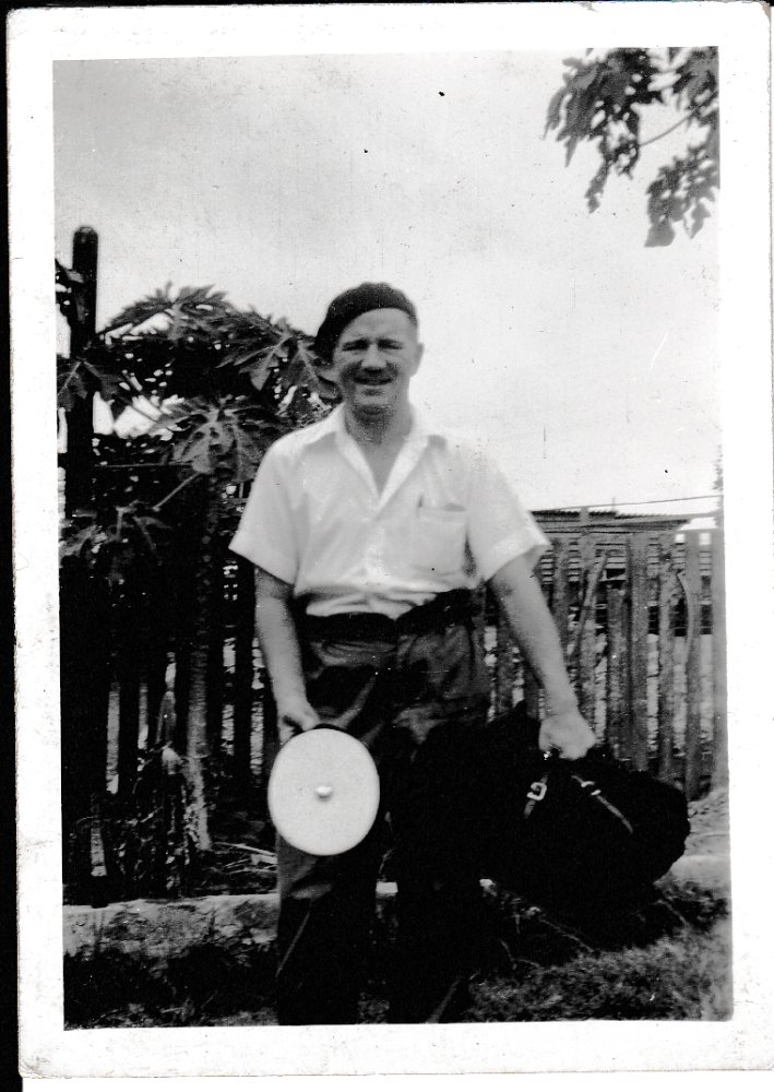 John Edward Olsen with tram uniform 1956