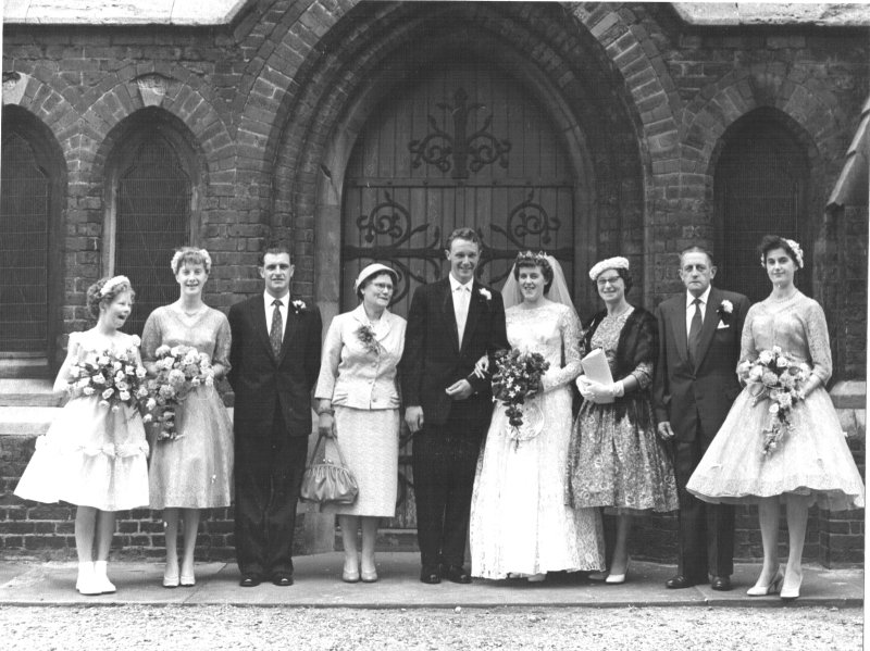 Maureen and Brian Hurrell, Wedding group