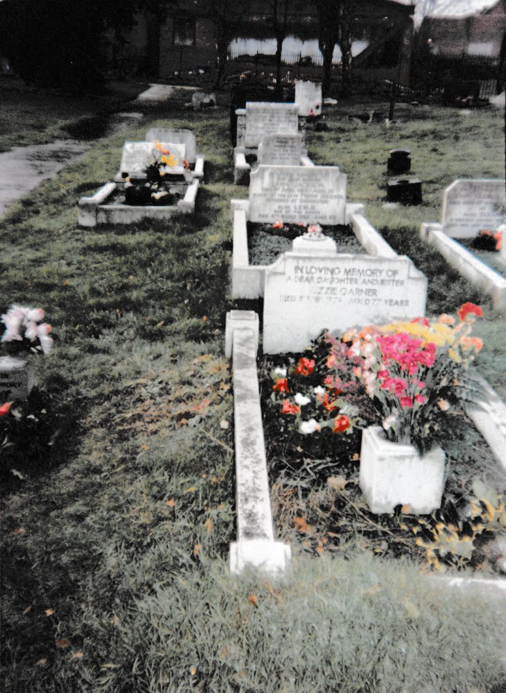 Grave of Lizzie Garner, John Edward and Frances Olsen - 1995