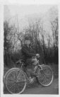 John Olsen with bicycle<br />Carlton 1958