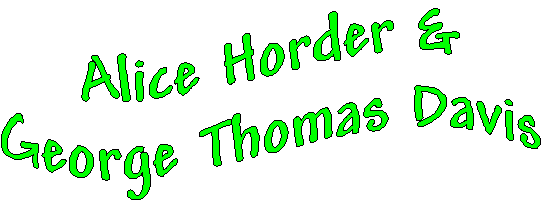 banner for Alice Horder and George Thomas Davis